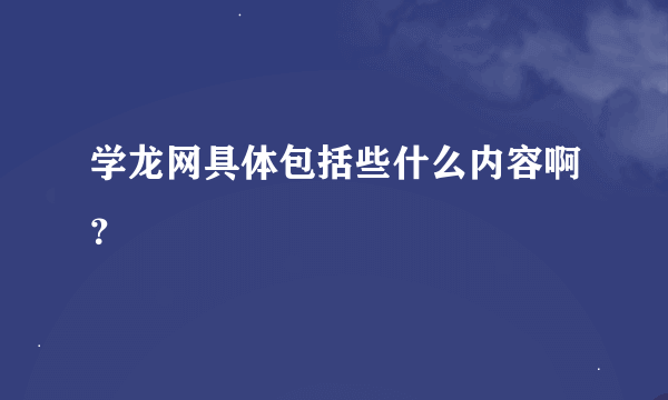 学龙网具体包括些什么内容啊？