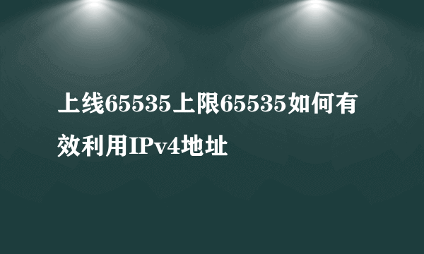 上线65535上限65535如何有效利用IPv4地址