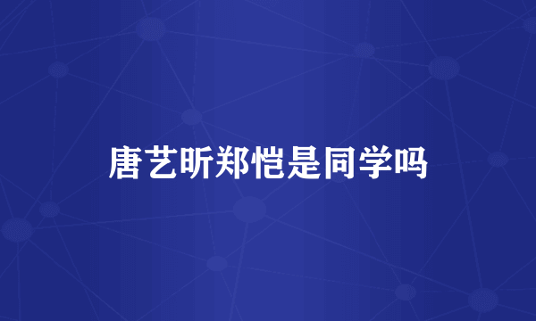 唐艺昕郑恺是同学吗