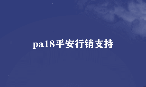 pa18平安行销支持