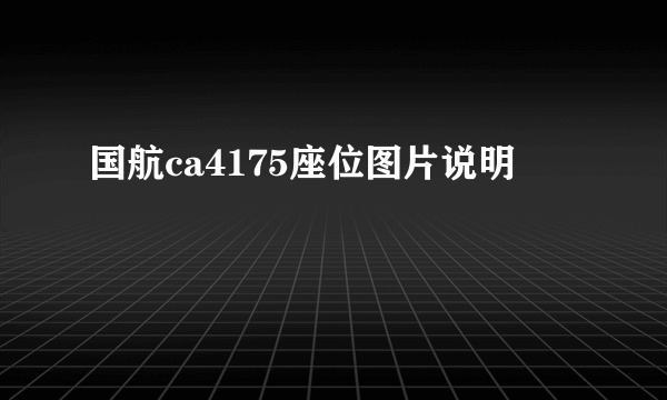 国航ca4175座位图片说明