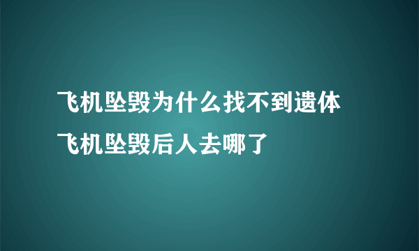 飞机坠毁为什么找不到遗体 飞机坠毁后人去哪了