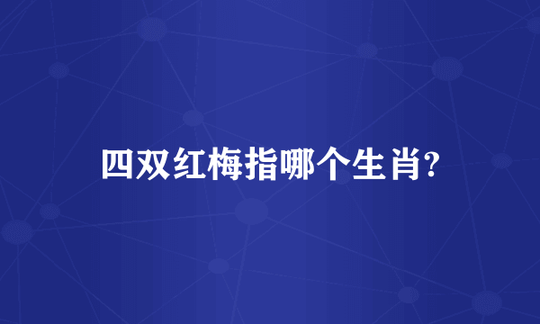 四双红梅指哪个生肖?