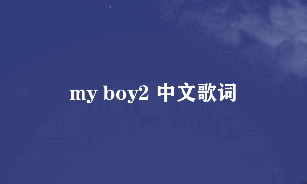 my boy2 中文歌词