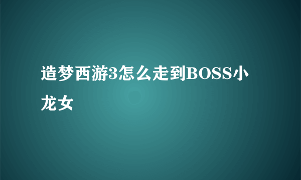 造梦西游3怎么走到BOSS小龙女