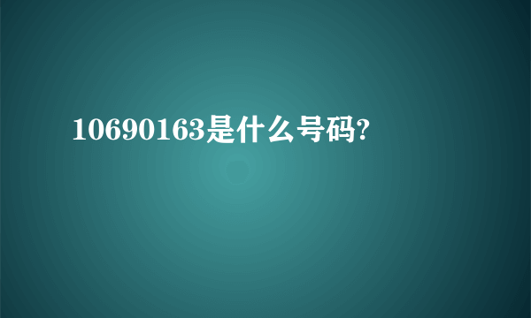 10690163是什么号码?