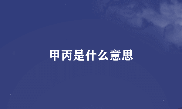 甲丙是什么意思