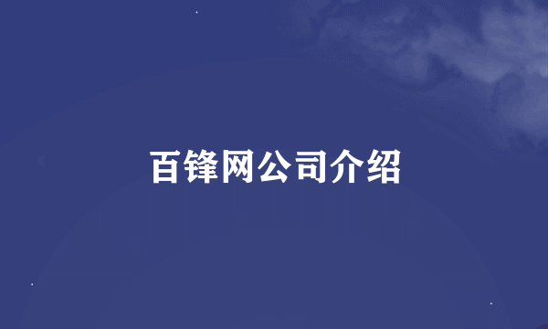 百锋网公司介绍