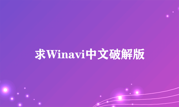 求Winavi中文破解版