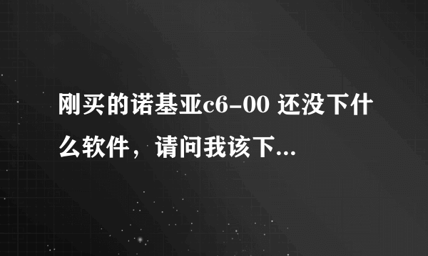 刚买的诺基亚c6-00 还没下什么软件,请问我该下些什么?在哪个网站下比较好?