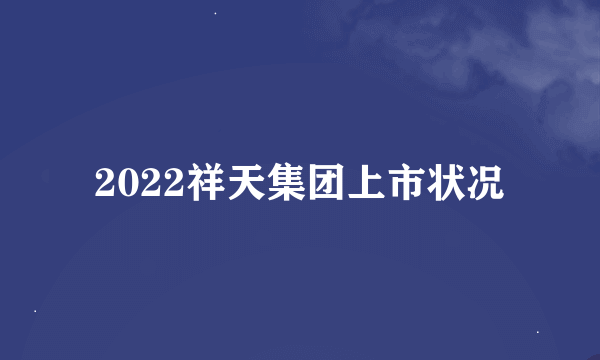 2022祥天集团上市状况