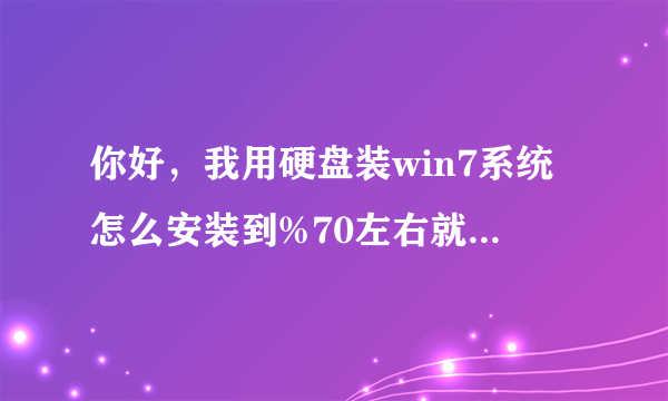 你好，我用硬盘装win7系统怎么安装到%70左右就出现错误了，然后就开不了机了，我下载的是新萝卜家园