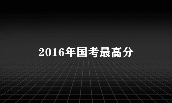 2016年国考最高分