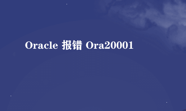 Oracle 报错 Ora20001