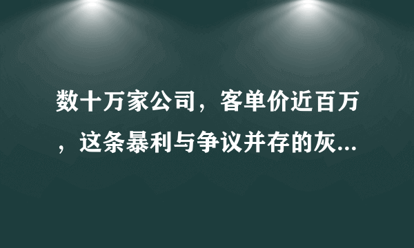 数十万家公司，客单价近百万，这条暴利与争议并存的灰色产业链