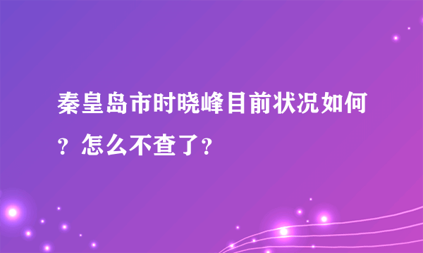 秦皇岛市时晓峰目前状况如何？怎么不查了？