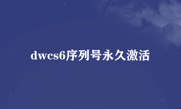 dwcs6序列号永久激活