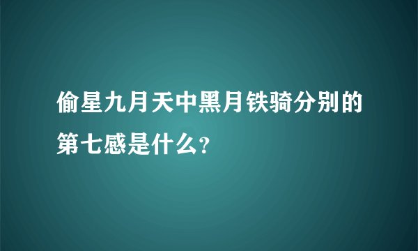 偷星九月天中黑月铁骑分别的第七感是什么？