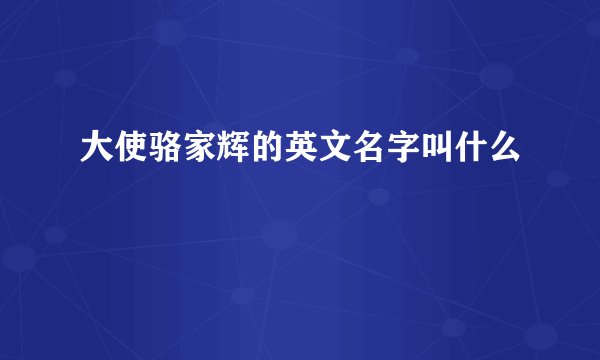 大使骆家辉的英文名字叫什么