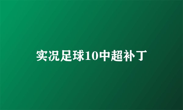 实况足球10中超补丁