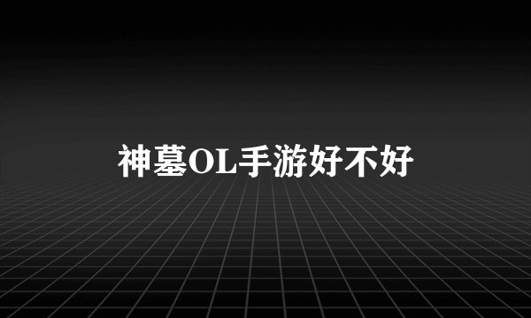 神墓OL手游好不好
