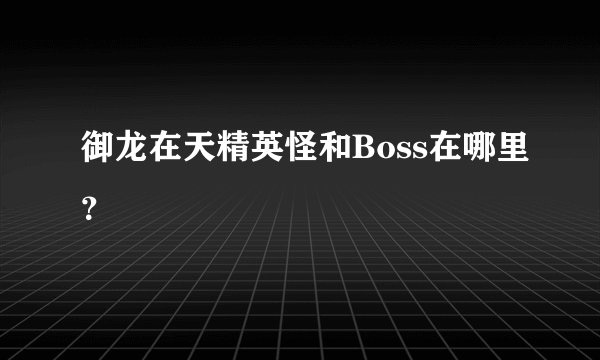御龙在天精英怪和Boss在哪里？