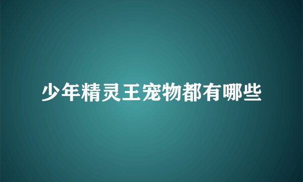少年精灵王宠物都有哪些