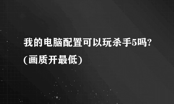 我的电脑配置可以玩杀手5吗?(画质开最低)