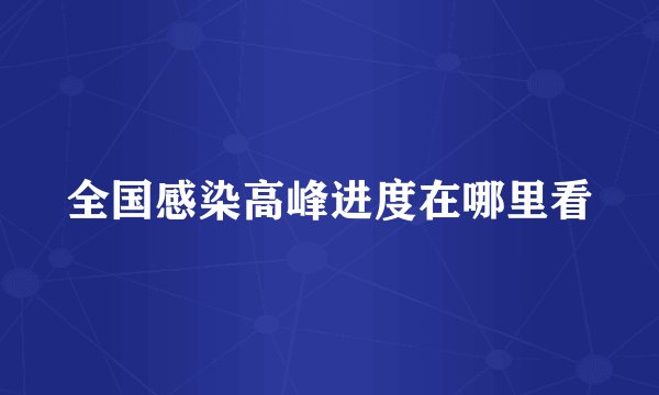全国感染高峰进度在哪里看