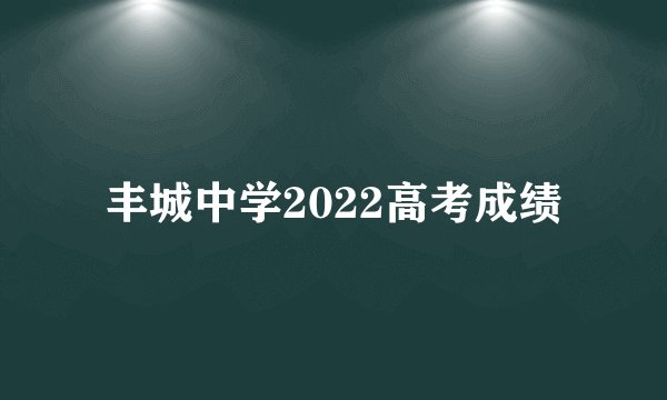 丰城中学2022高考成绩