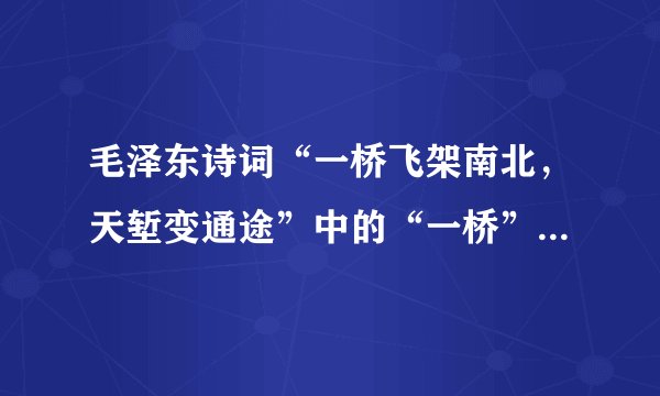 毛泽东诗词“一桥飞架南北，天堑变通途”中的“一桥”是指（　　）。