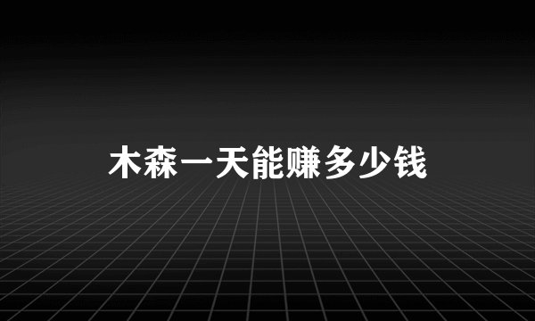 木森一天能赚多少钱