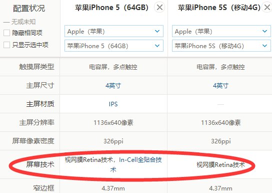 苹果5和5s有什么区别？