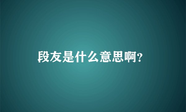 段友是什么意思啊？