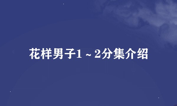 花样男子1～2分集介绍