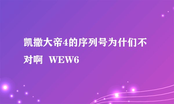 凯撒大帝4的序列号为什们不对啊  WEW6