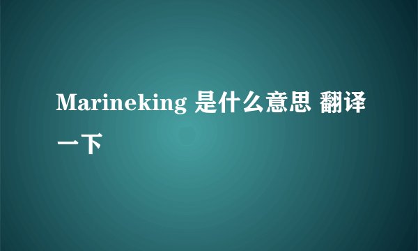 Marineking 是什么意思 翻译一下