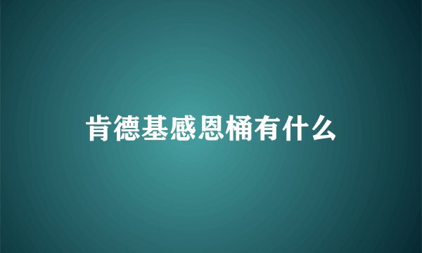 肯德基感恩桶有什么
