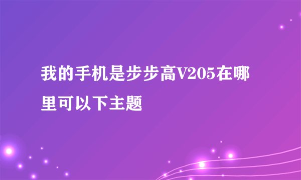 我的手机是步步高V205在哪里可以下主题