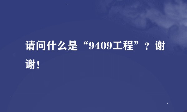 请问什么是“9409工程”？谢谢！
