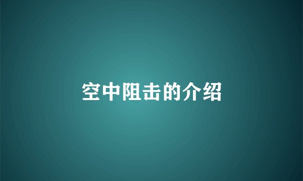 空中阻击的介绍