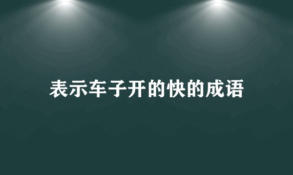 表示车子开的快的成语