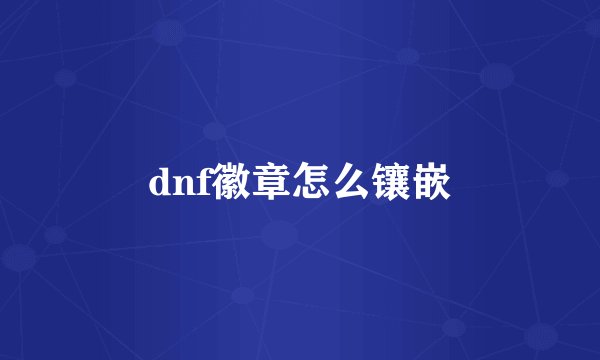 dnf徽章怎么镶嵌