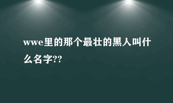 wwe里的那个最壮的黑人叫什么名字??