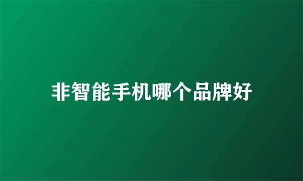 非智能手机哪个品牌好