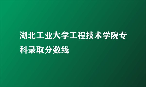 湖北工业大学工程技术学院专科录取分数线