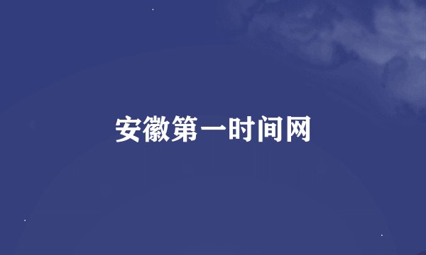 安徽第一时间网