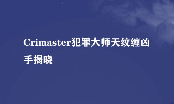 Crimaster犯罪大师天纹缠凶手揭晓
