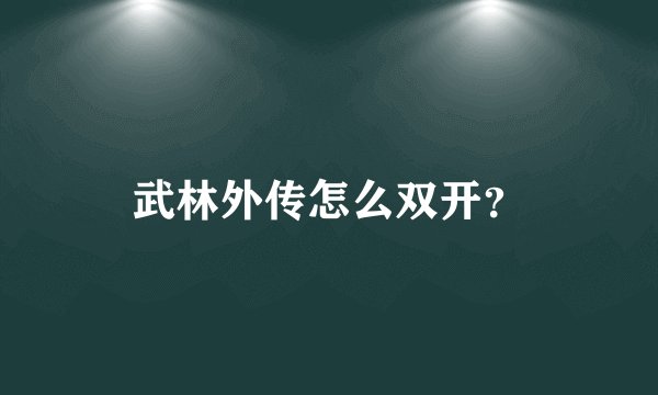 武林外传怎么双开？