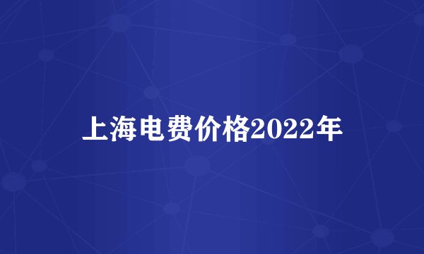 上海电费价格2022年